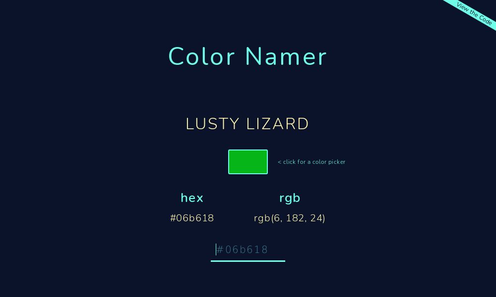 Screenshot of Color Namer