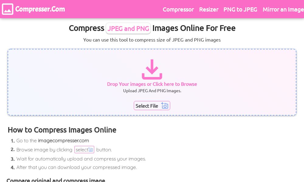 Screenshot of Compressor.com