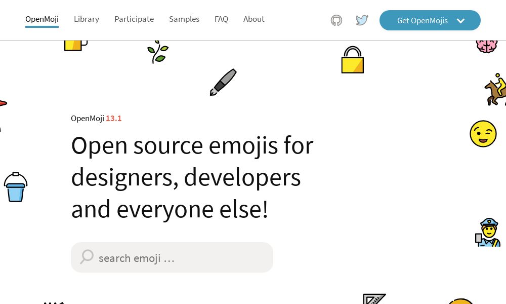 Screenshot of OpenMoji