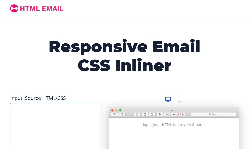Screenshot of Responsive Email CSS Inliner