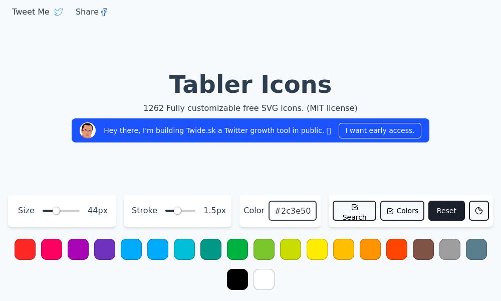 Screenshot of Tabler Icons